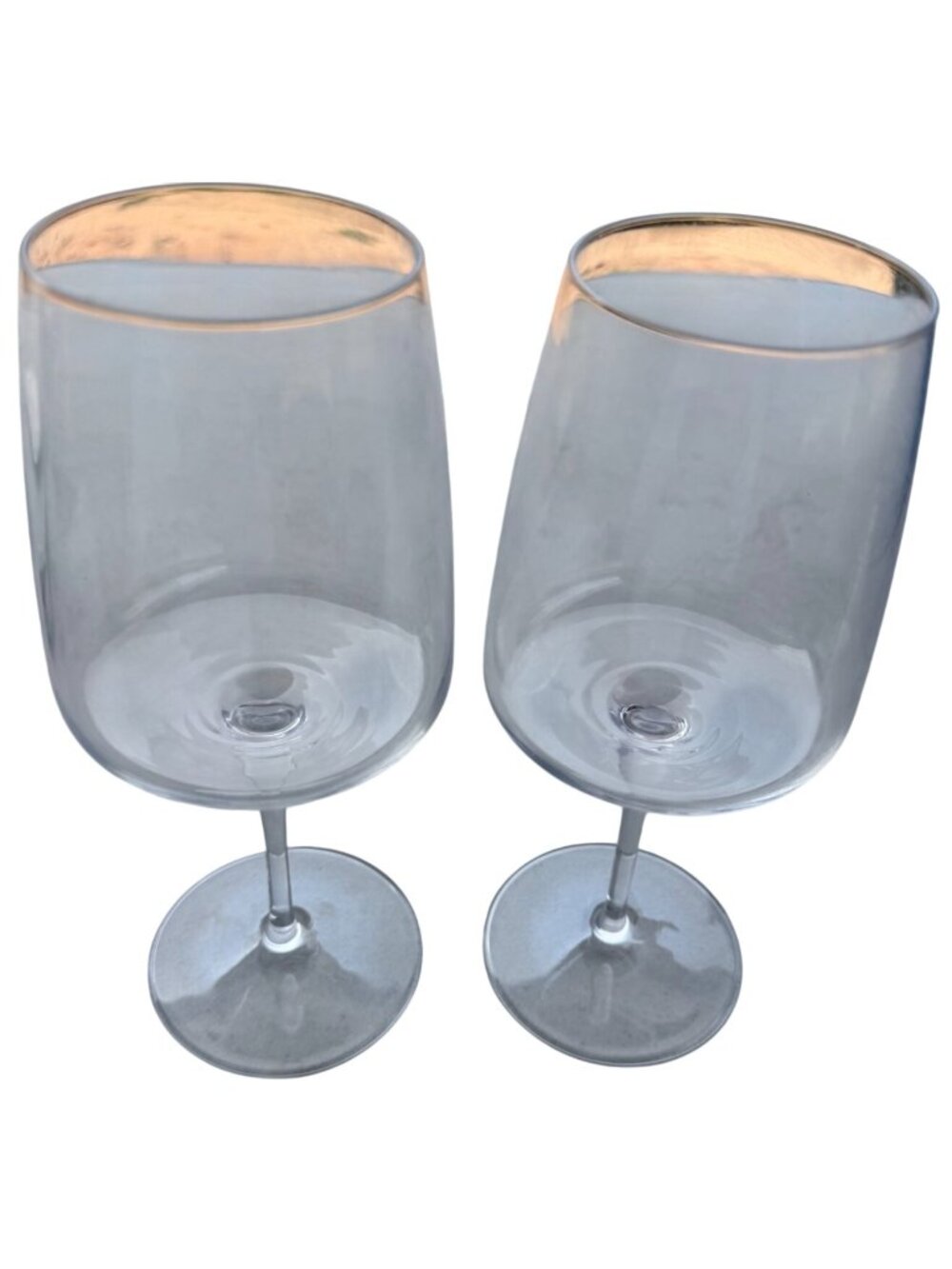 Set of 2 Clear 16 oz. Stemmed Dining Wine Glasses 8.5" Tall